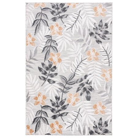 Safavieh 4 x 6 ft. Cabana Coastal Power Loomed Rectangle Rug Grey & Ivory CBN405A-4